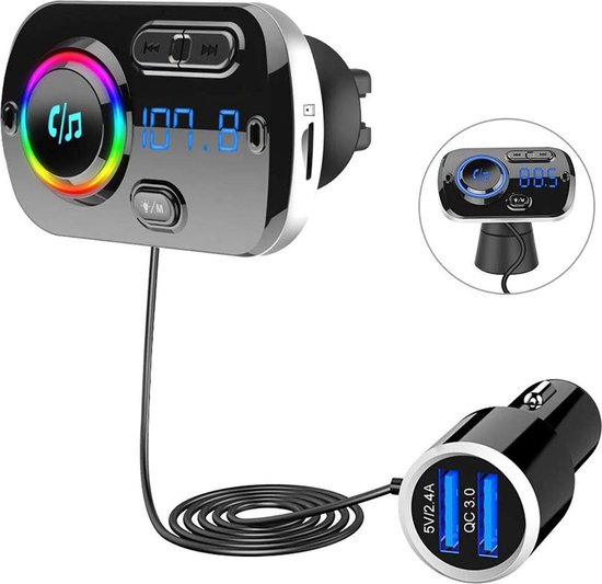 Exilien Draadloze FM Transmitter met Bluetooth 5.0 en Qualcomm Quick Charge 3.0 - Auto Carkit .jpg